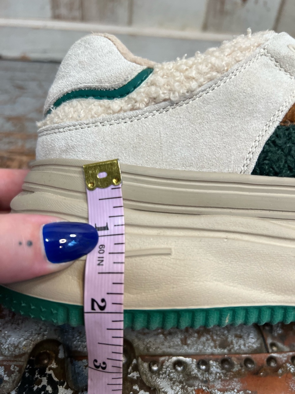 Beau Today Fleece Lace Up Patchwork Chunky Sneaker - Picture 11 of 16